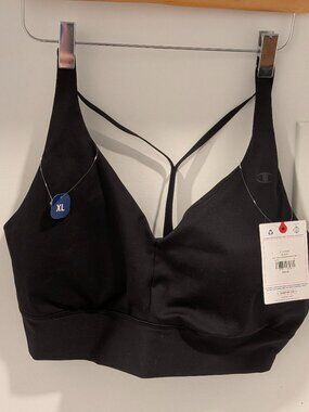 Champion Soft Touch Longline Strappy Sports Bra Black XL NWT B0362